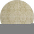 8' Tan And Beige Damask Washable Round Rug With UV Protection