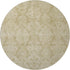 8' Tan And Beige Damask Washable Round Rug With UV Protection