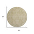8' Tan And Beige Damask Washable Round Rug With UV Protection