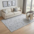 5' X 8' Blue Gray And Ivory Geometric Washable Area Rug With UV Protection