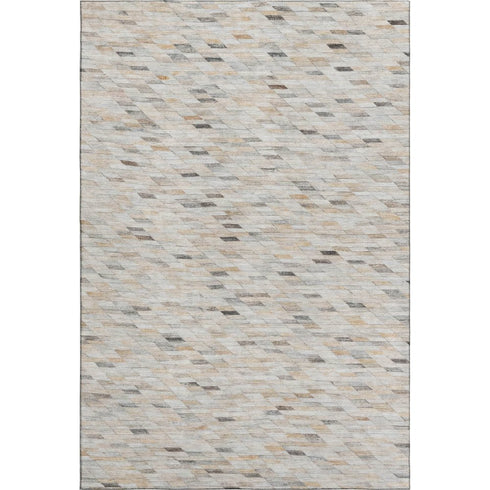 8' X 10' Linen Gray And Ivory Geometric Washable Area Rug With UV Protection