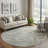 8' Pewter Gray And Wheat Mosaic Washable Round Rug With UV Protection