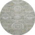 8' Pewter Gray And Wheat Mosaic Washable Round Rug With UV Protection