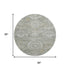 8' Pewter Gray And Wheat Mosaic Washable Round Rug With UV Protection