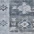 5' X 8' Blue Ivory And Gray Southwestern Washable Area Rug With UV Protection