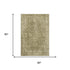 5' X 8' Brown And Beige Floral Medallion Washable Area Rug With UV Protection