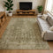 9' X 12' Brown And Beige Floral Medallion Washable Area Rug With UV Protection