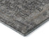 8' Charcoal Gray And Silver Floral Medallion Washable Round Rug With UV Protection