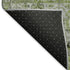 8' Artichoke Green Gray And Charcoal Floral Washable Round Rug With UV Protection