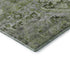 8' Artichoke Green Gray And Charcoal Floral Washable Round Rug With UV Protection