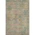 5' X 8' Green Teal And Orange Floral Washable Area Rug With UV Protection