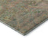 8' Green Teal And Orange Floral Washable Round Rug With UV Protection