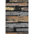 5' X 8' Black Copper And Gold Striped Washable Area Rug With UV Protection
