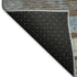 5' X 8' Chocolate Blue And Gray Striped Washable Area Rug With UV Protection