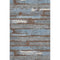 8' X 10' Chocolate Blue And Gray Striped Washable Area Rug With UV Protection