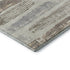 8' Linen Gray And Ivory Striped Washable Round Rug With UV Protection