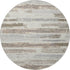 8' Linen Gray And Ivory Striped Washable Round Rug With UV Protection