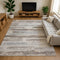 8' X 10' Linen Gray And Ivory Striped Washable Area Rug With UV Protection