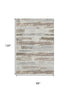 8' X 10' Linen Gray And Ivory Striped Washable Area Rug With UV Protection