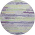 8' Lavender Green And Ivory Striped Washable Round Rug With UV Protection