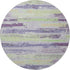 8' Lavender Green And Ivory Striped Washable Round Rug With UV Protection
