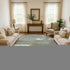 8' Olive Green Gray And Silver Striped Washable Round Rug With UV Protection