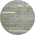 8' Olive Green Gray And Silver Striped Washable Round Rug With UV Protection