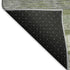 8' Olive Green Gray And Silver Striped Washable Round Rug With UV Protection