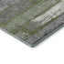 8' Olive Green Gray And Silver Striped Washable Round Rug With UV Protection