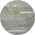 8' Olive Green Gray And Silver Striped Washable Round Rug With UV Protection