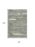 8' X 10' Olive Green Gray And Silver Striped Washable Area Rug With UV Protection