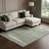 8' X 10' Olive Green Gray And Silver Striped Washable Area Rug With UV Protection