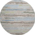 8' Taupe Blue And Green Striped Washable Round Rug With UV Protection
