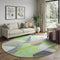 8' Lavender Green And Ivory Geometric Washable Round Rug With UV Protection