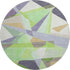 8' Lavender Green And Ivory Geometric Washable Round Rug With UV Protection