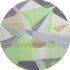 8' Lavender Green And Ivory Geometric Washable Round Rug With UV Protection
