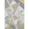 5' X 8' Pewter Ivory And Wheat Geometric Washable Area Rug With UV Protection