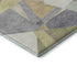 5' X 8' Pewter Ivory And Wheat Geometric Washable Area Rug With UV Protection