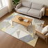 9' X 12' Pewter Ivory And Wheat Geometric Washable Area Rug With UV Protection