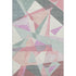 5' X 8' Pale Aqua Blush And Sage Geometric Washable Area Rug With UV Protection