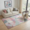 5' X 8' Pale Aqua Blush And Sage Geometric Washable Area Rug With UV Protection