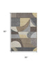 5' X 8' Brown Gray And Ivory Geometric Washable Area Rug With UV Protection