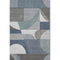 5' X 8' Gray Blue And Ivory Geometric Washable Area Rug With UV Protection
