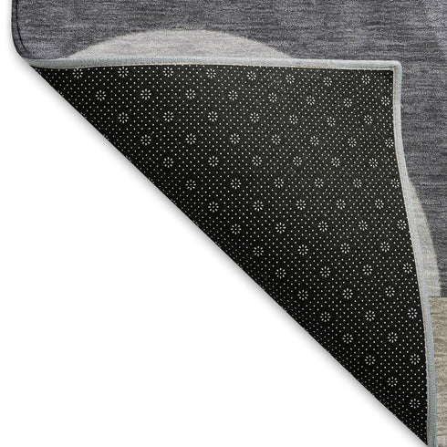 9' X 12' Purple Gray And Beige Geometric Washable Area Rug With UV Protection