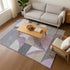 9' X 12' Purple Gray And Beige Geometric Washable Area Rug With UV Protection
