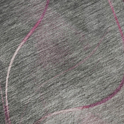 8' X 10' Pink Gray And Silver Abstract Washable Area Rug With UV Protection