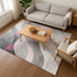8' X 10' Pink Gray And Silver Abstract Washable Area Rug With UV Protection