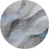 8' Sky Blue Gray And Silver Abstract Washable Round Rug With UV Protection