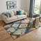 5' X 8' Charcoal Gold And Coral Abstract Geometric Washable Area Rug With UV Protection
