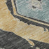 5' X 8' Charcoal Gold And Coral Abstract Geometric Washable Area Rug With UV Protection